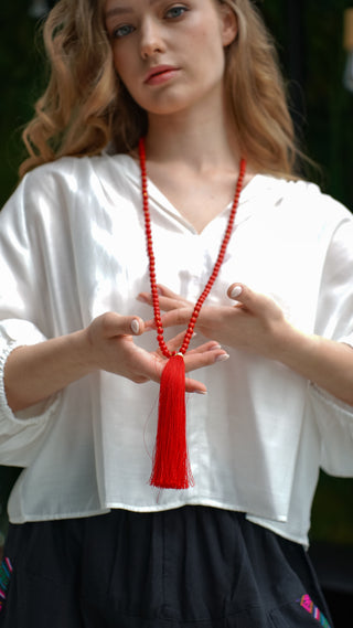 Malas Set – Coral Necklace & Bracelet