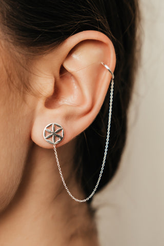 Earrings Studs Time Loop Little Flower of Life