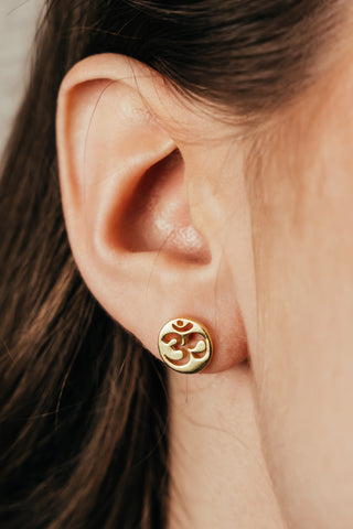 Earrings Studs Little Om