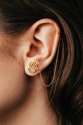 Earrings Stud Time Loop Little Khamsa